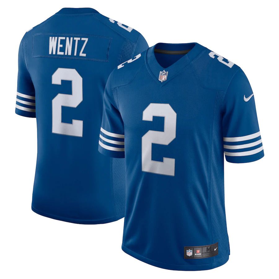 Men Indianapolis Colts #2 Carson Wentz Nike Royal Alternate Vapor Limited NFL Jersey->customized nfl jersey->Custom Jersey
